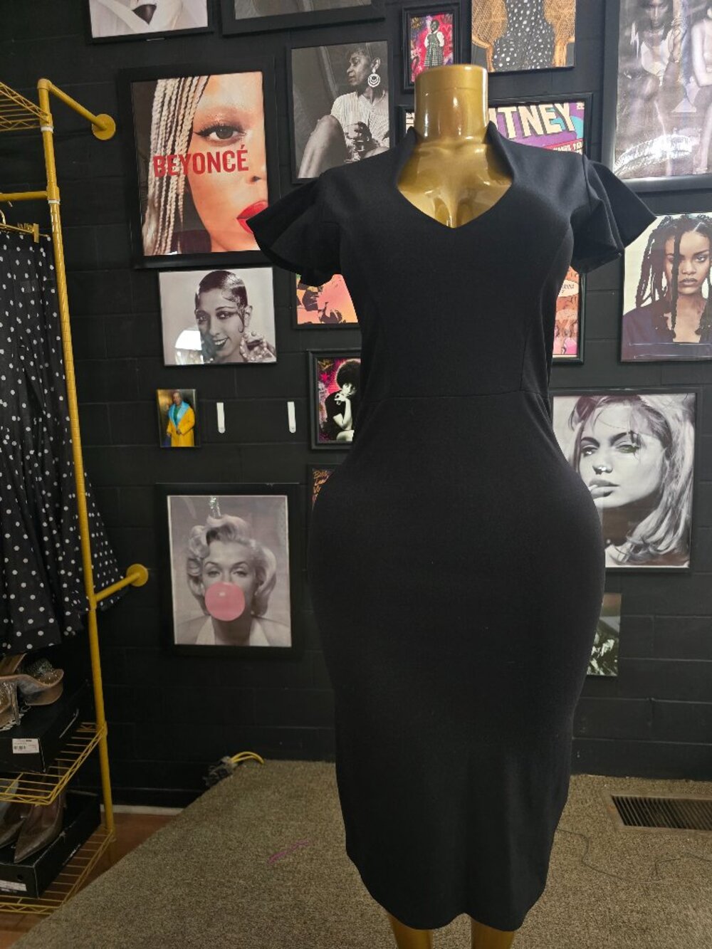 NEW Fashion Nova Black Ruffle Sleeve Midi Dress